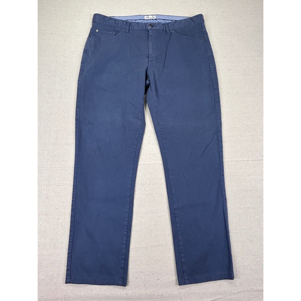 Peter Millar Mens 36 Golf Pants Blue Cotton Modal Stretch 5-Pocket